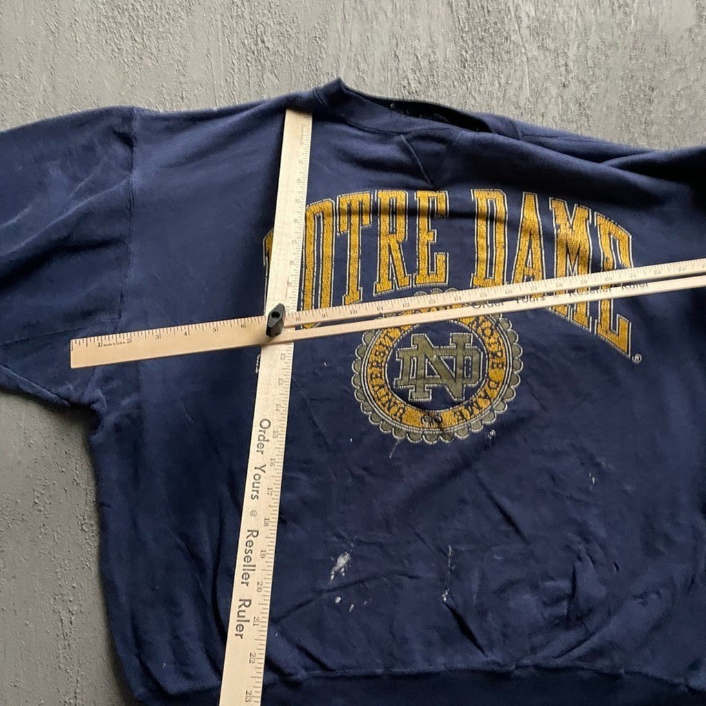 Vintage Notre Dame Crewneck Sweatshirt Mens XL Navy Blue 90s Galt Sand