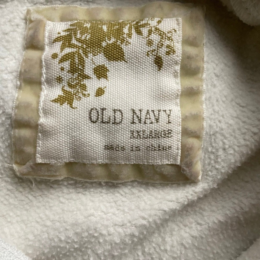 Vintage Paisley Floral Zip Up Hoodie Mens XL Cream 2000s Old Navy