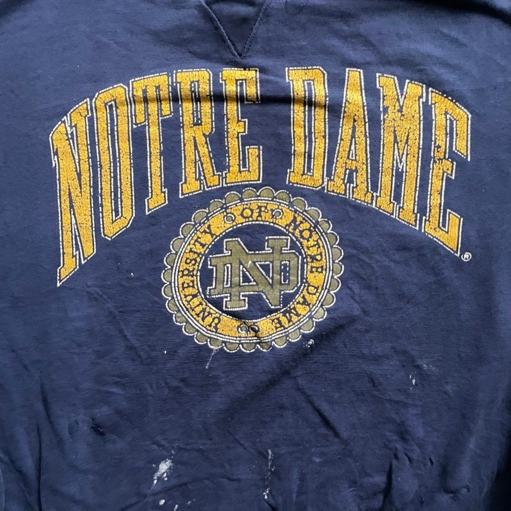 Vintage Notre Dame Crewneck Sweatshirt Mens XL Navy Blue 90s Galt Sand