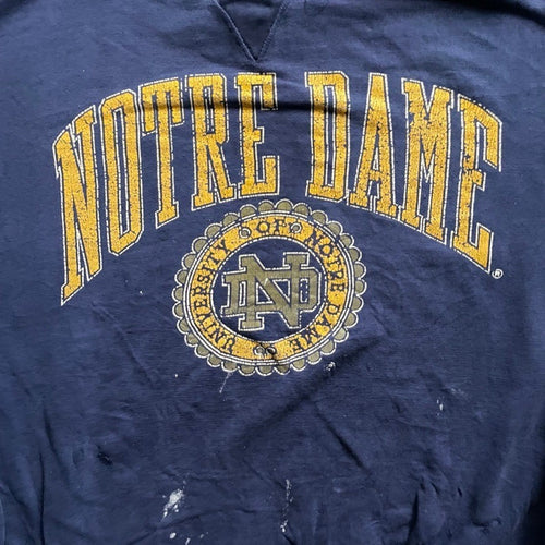Vintage Notre Dame Crewneck Sweatshirt Mens XL Navy Blue 90s Galt Sand