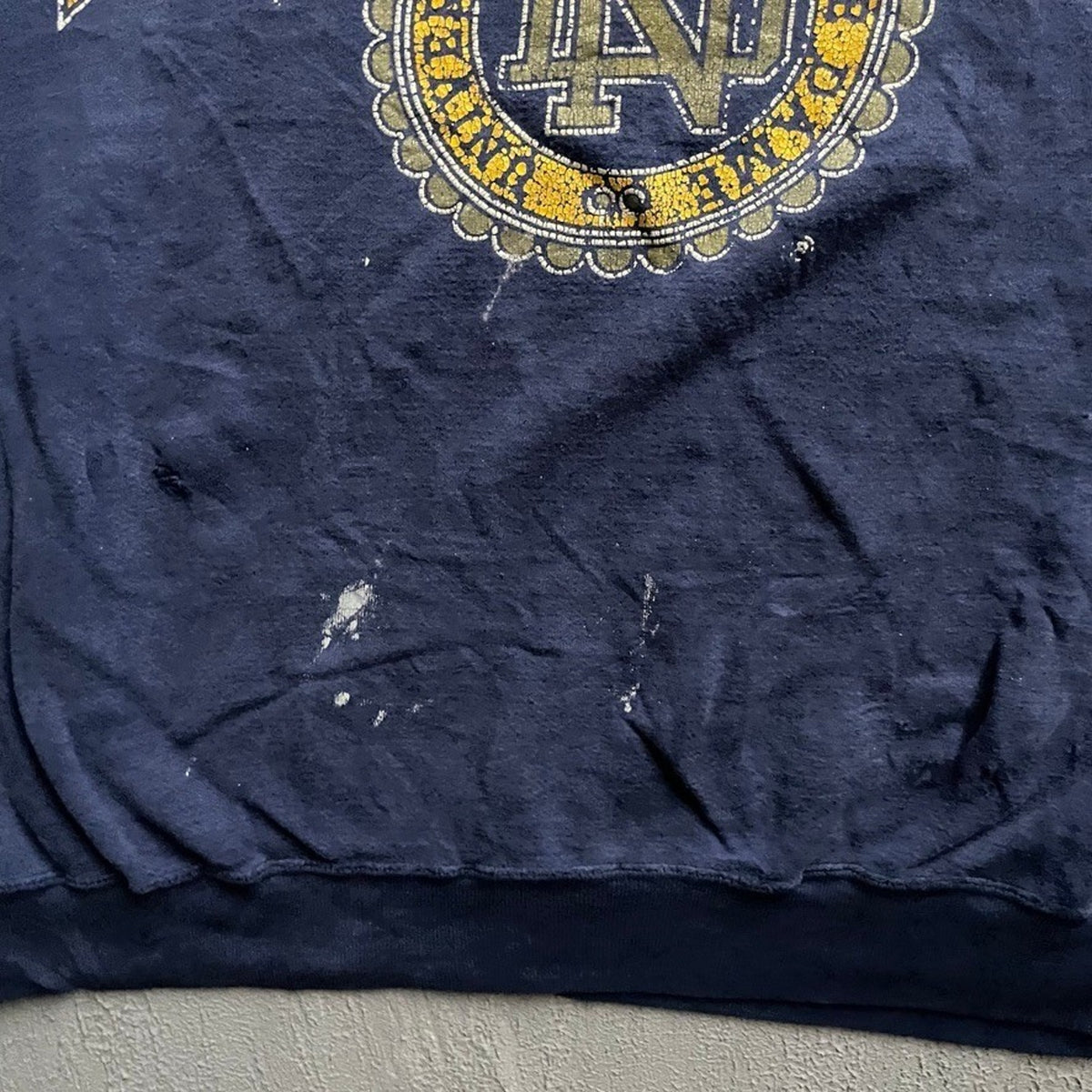 Vintage Notre Dame Crewneck Sweatshirt Mens XL Navy Blue 90s Galt Sand