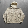Vintage Paisley Floral Zip Up Hoodie Mens XL Cream 2000s Old Navy