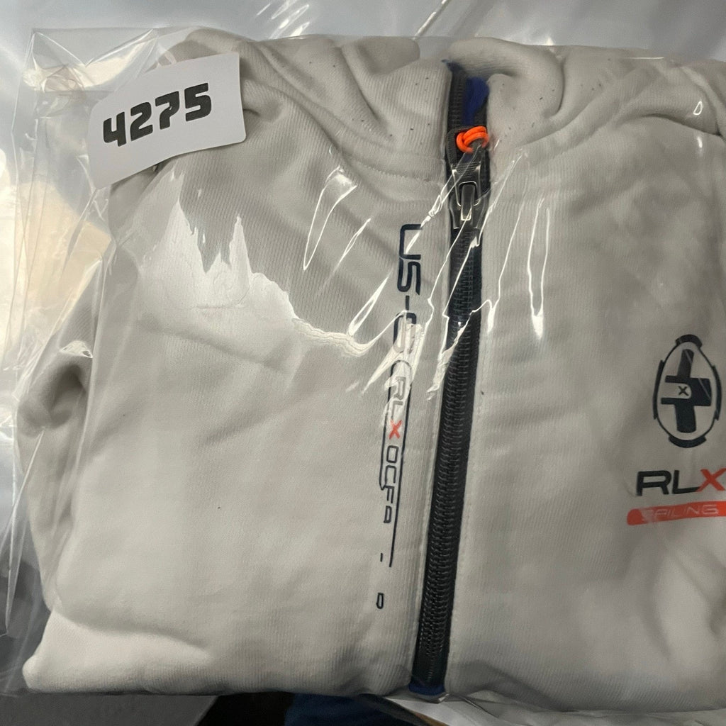 Vintage Ralph Lauren RLX Sailing 1/4 Zip Sweatshirt Mens Small White Y2K