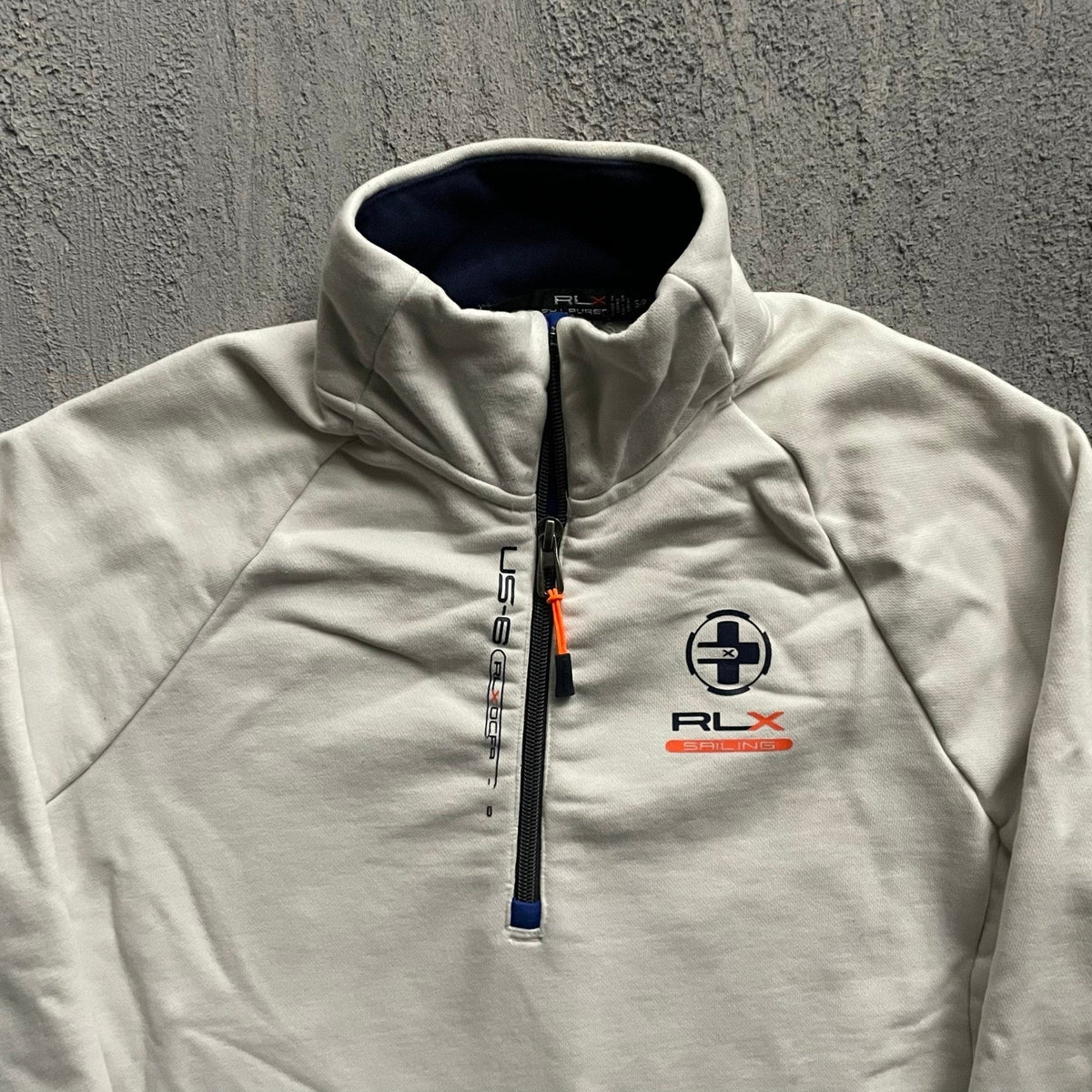 Vintage Ralph Lauren RLX Sailing 1/4 Zip Sweatshirt Mens Small White Y2K