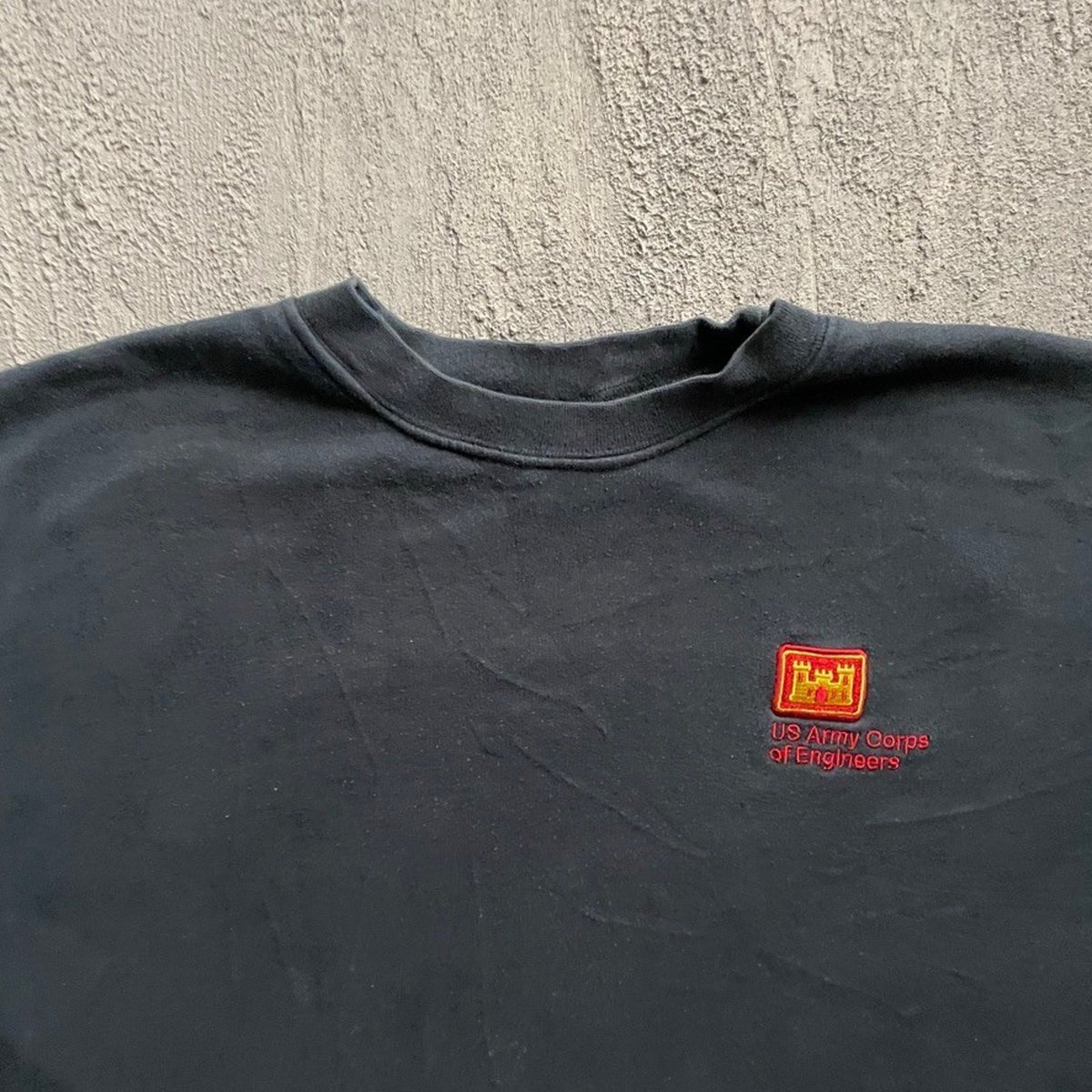 Vintage US Army Corps of Engineers Sweatshirt Mens Large Black 90s Bay Side